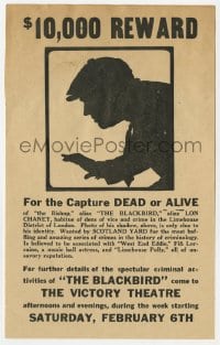 2s107 BLACKBIRD herald 1926 silhouette art of Lon Chaney Sr., cool $10,000 reward poster design!
