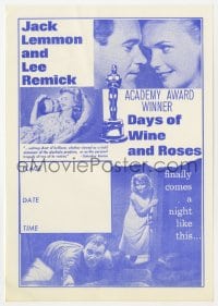 2s139 DAYS OF WINE & ROSES herald 1964 Blake Edwards, alcoholics Jack Lemmon & Lee Remick!