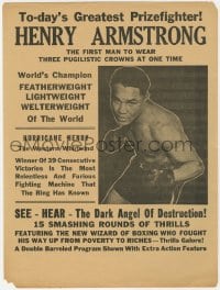2s180 HENRY ARMSTRONG herald 1940s see & hear The Dark Angel of Destruction, world champion boxing!