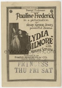 2s213 LYDIA GILMORE herald 1915 Pauline Frederick in Henry Arthur Jones' powerful drama, rare!
