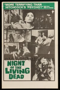2s232 NIGHT OF THE LIVING DEAD herald 1968 George Romero classic, $50,000 life insurance policy!
