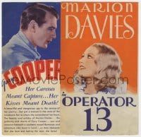2s237 OPERATOR 13 herald 1934 Marion Davies' caresses meant capture for Gary Cooper!