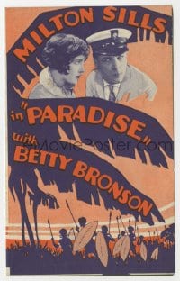 2s240 PARADISE herald 1926 Milton Sills & his wife get a tropical island, but it is no paradise!