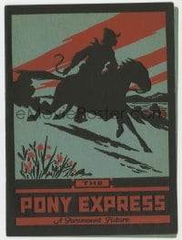 2s248 PONY EXPRESS herald 1925 great silhouette art of man on running horse!