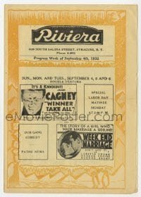 2s260 RIVIERA herald 1932 James Cagney, Barbara Stanwyck, Douglas Fairbanks Jr., Blonde Captive