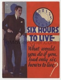 2s277 SIX HOURS TO LIVE herald 1932 rare William Dieterle sci-fi, Warner Baxter, Miriam Jordan!
