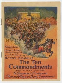 2s299 TEN COMMANDMENTS herald 1923 Cecil B. DeMille classic epic, great different artwork!