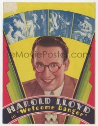 2s308 WELCOME DANGER herald 1929 great different full-color images of Harold Lloyd & Barbara Kent!