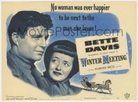 2s313 WINTER MEETING herald 1948 Bette Davis was never happier to be next to her lover Jim Davis!