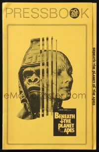 2s637 BENEATH THE PLANET OF THE APES pressbook 1970 sci-fi sequel, what lies beneath may be the end