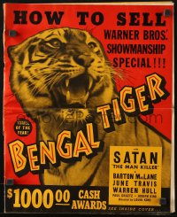 2s638 BENGAL TIGER pressbook 1936 huge cover image of Satan the Man Killer, $1,000 awards, rare!