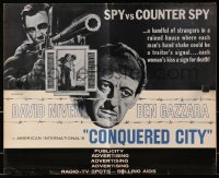 2s652 CONQUERED CITY pressbook 1965 cool art of David Niven & Ben Gazzara, spy vs. counter spy!
