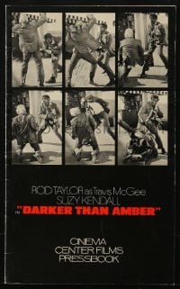 2s655 DARKER THAN AMBER pressbook 1970 Rod Taylor as John McDonald's tough guy Travis McGee fighting!