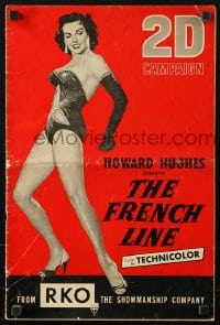 2s680 FRENCH LINE 2D pressbook 1954 Howard Hughes, many images of sexy Jane Russell!