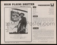 2s693 HIGH PLAINS DRIFTER pressbook 1973 classic art of Clint Eastwood holding gun & whip!