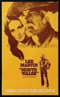 2s734 MONTE WALSH pressbook 1970 great images of cowboy Lee Marvin & pretty Jeanne Moreau!