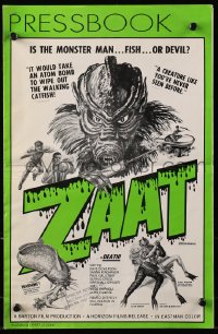 2s823 ZAAT pressbook 1972 wild horror images, is the monster man, fish, or devil?