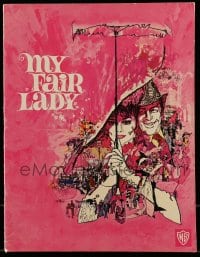 2s973 MY FAIR LADY softcover souvenir program book 1964 Audrey Hepburn & Rex Harrison, Bob Peak art!