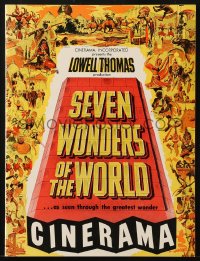 2s979 SEVEN WONDERS OF THE WORLD Cinerama souvenir program book 1956 famous landmarks in Cinerama!