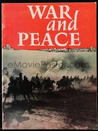 2s998 WAR & PEACE souvenir program book 1968 Sergei Bondarchuck Russian version, Leo Tolstoy