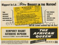 2s344 AFRICAN QUEEN trade ad 1952 Humphrey Bogart, Katharine Hepburn, John Huston classic!