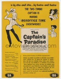 2s358 CAPTAIN'S PARADISE trade ad 1953 Hirschfeld art of Alec Guinness trying to juggle two wives!
