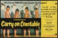2s022 CARRY ON CONSTABLE English trade ad 1961 wacky art of naked English cops in the shower!