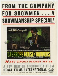 2s027 DR. TERROR'S HOUSE OF HORRORS English trade ad 1965 cool K.T. art of Christopher Lee!
