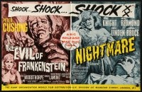 2s030 EVIL OF FRANKENSTEIN/NIGHTMARE English trade ad 1964 two masterpieces of horror in one show!