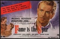 2s032 FAME IS THE SPUR English trade ad 1947 Boulting Brothers, art of Michael Redgrave & John!