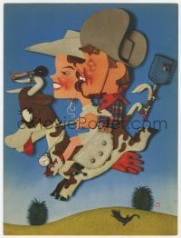 2s326 GIRL CRAZY trade ad 1943 Kapralik art of Mickey Rooney & Judy Garland in cowboy hats!