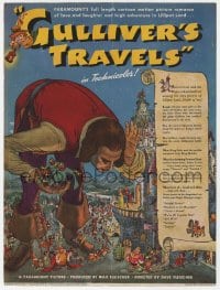 2s379 GULLIVER'S TRAVELS trade ad 1939 Dave Fleischer animated classic, great cartoon art!