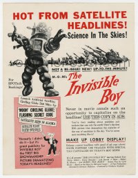 2s386 INVISIBLE BOY trade ad 1957 Robby the Robot, hot from satellite headlines, science in the skies!