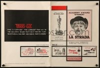 2s395 LA STRADA trade ad 1956 Federico Fellini, clown Giulietta Masina, Best Foreign Picture!