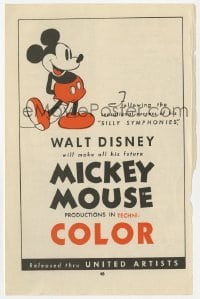 2s403 MICKEY MOUSE 6x9 trade ad 1930s great artwork of Walt Disney's most famous cartoon character!