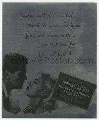 2s412 POSTMAN ALWAYS RINGS TWICE foil trade ad 1946 cool c/u of John Garfield & sexy Lana Turner!