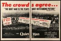 2s413 QUIET MAN trade ad 1951 John Wayne, John Ford, great images of crowded theater fronts!