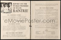 2s414 RAINTREE COUNTY trade ad 1957 art of Montgomery Clift, Elizabeth Taylor & Eva Marie Saint!