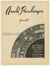 2s423 SCANDAL IN PARIS/ABILENE TOWN trade ad 1946 Arnold Pressburger, Randolph Scott, cool art!