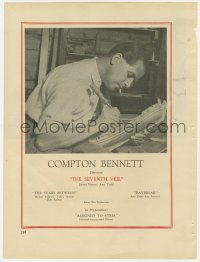 2s426 SEVENTH VEIL trade ad 1946 great image of director Compton Bennett carving wooden ship!