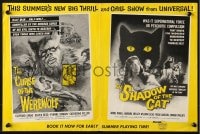 2s427 SHADOW OF THE CAT/CURSE OF THE WEREWOLF trade ad 1961 half-man half-wolf, all cat!