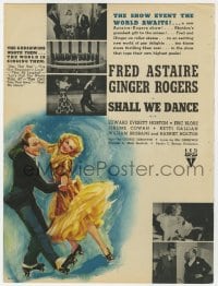 2s428 SHALL WE DANCE trade ad 1937 Fred Astaire & Ginger Rogers dancing artwork & photos!