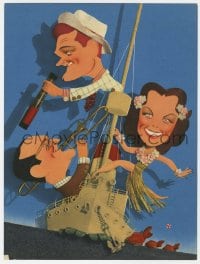 2s333 SHIP AHOY trade ad 1942 art of Eleanor Powell, Red Skelton & Tommy Dorsey by Kapralik!