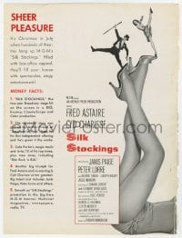 2s433 SILK STOCKINGS trade ad 1957 tiny Fred Astaire & Cyd Charisse dancing on sexy giant legs!