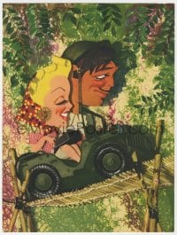 2s336 SOMEWHERE I'LL FIND YOU trade ad 1942 Kapralik art of Clark Gable & Lana Turner in Jeep!