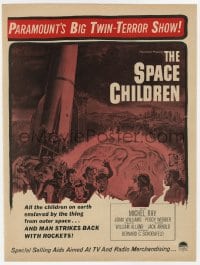 2s438 SPACE CHILDREN trade ad 1958 Jack Arnold, great sci-fi art of kids, rocket & giant alien brain!