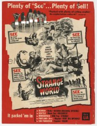 2s441 STRANGE WORLD trade ad 1952 Estranho Mundo, Brazilian jungle documentary, cool artwork!