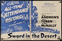 2s444 SWORD IN THE DESERT trade ad 1949 Dana Andrews, Marta Toren, Stephen McNally, Israel!
