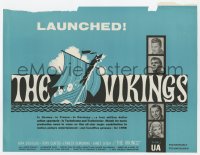 2s453 VIKINGS trade ad 1958 Kirk Douglas, Tony Curtis, Janet Leigh, cool different longship art!