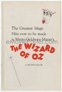 2s458 WIZARD OF OZ 6x9 trade ad 1939 greatest magic film ever to be made at MGM, cool different art!